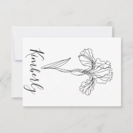 Convite Íris de fevereiro com nome personalizado Flor de N