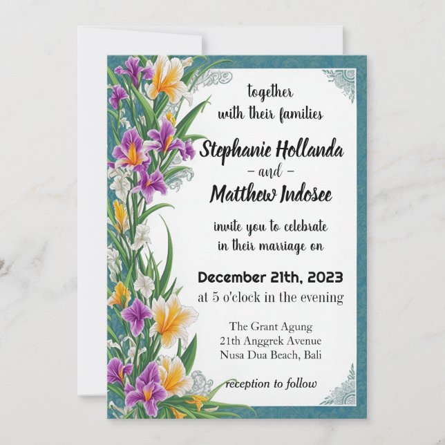 Convite Iris Faith Wisdom Eternal Love Loyalty Connection (Frente)