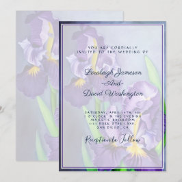 Convite Íris roxas sutis Casamento personalizado