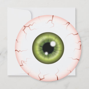 Convite Íris Verde Olho de Bola de Sangue no Halloween Par