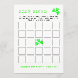 Convite Irish Leprechaun Lucky Shamrock Baby Bingo