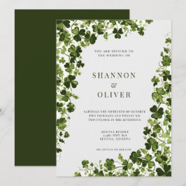 Convite Irish Stylized Shamrock Leafy Foliage 