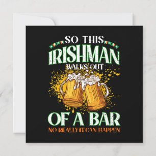 Convite Irlandês Bebendo Cerveja Dia de São Patrício