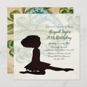 Convite Irlandês Dançarino, Shamrock e Horsferradura Anive