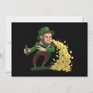Convite Irlandês Leprechaun Tossing Lucky Cookies Engraçad