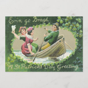 Convite Irlandês Womman Rowboat Shamrock
