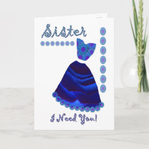 Convite IRMÃ - Madrinha de casamento com vestimenta AZUL R