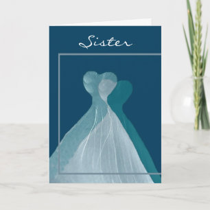 Convite IRMÃ - Madrinha de casamento TEAL VERDE Fluindo Ve