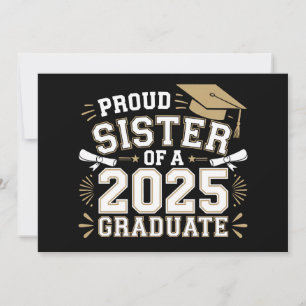 Convite Irmã Orgulhosa De Uma Família De Graduado Da Turma