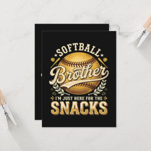 Convite Irmão de Softball Divertido Lanches Esportes