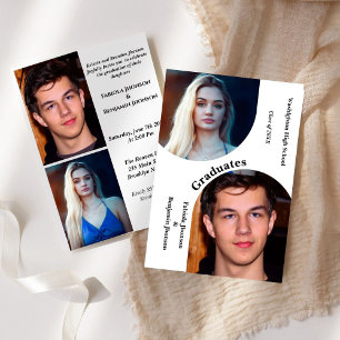 Convite Irmãos de fotos de arco moderno Formatação dupla