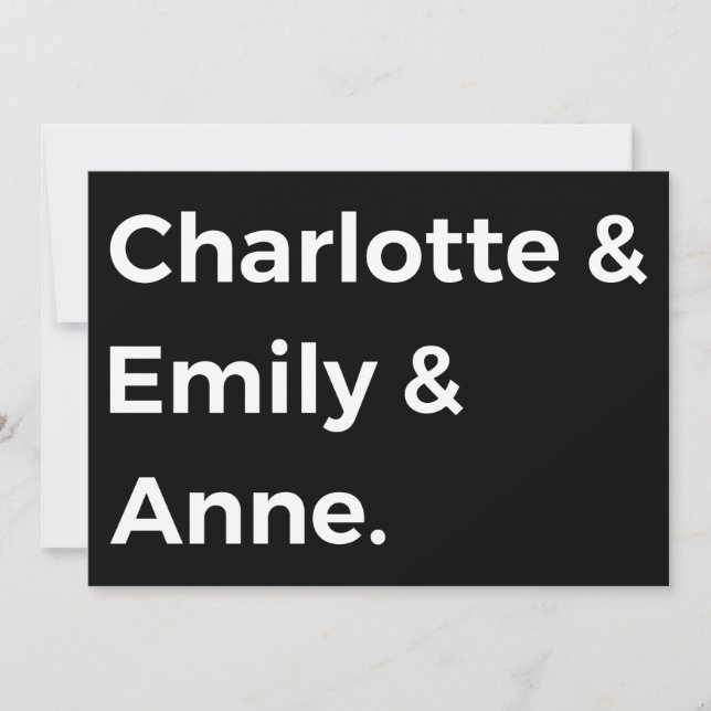 Convite Irmãs Brontë I - Charlotte & Emily & Anne (Frente)