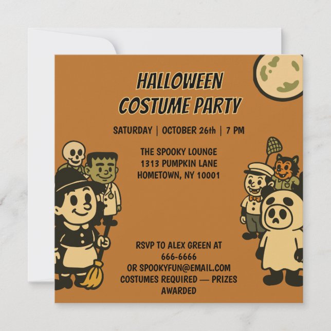 Convite Ironic Monster Halloween Costume Party (Frente)