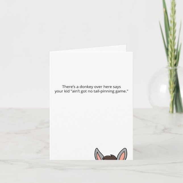 Convite Irreverent Kids Birthday Party Tail-Pinning Game (Frente)