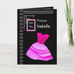 Convite ISABELLA - Be My Flower Girl with PINK Dress