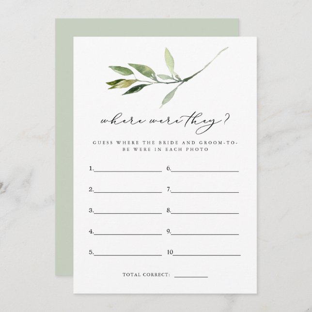 Convite ISABELLA Boho Greenery Onde Eles Estavam (Frente/Verso)