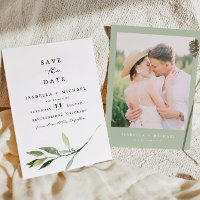 ISABELLA Elegant Minimal Greenery Save the Date