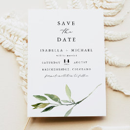 Convite ISABELLA Elegant Minimal Greenery Save the Date