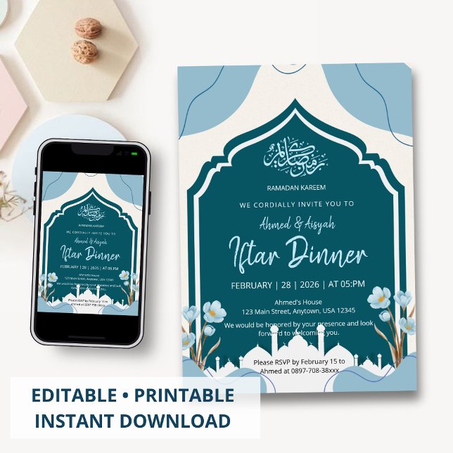 Convite Islamic Mosque Arch Ramadan Iftar Dinner Invite (Criador carregado)