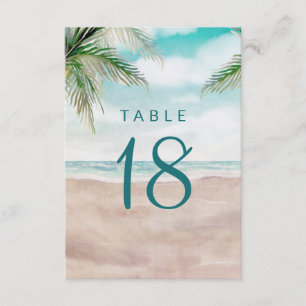 Convite Island Breeze Beach Seating Wedding Table Number