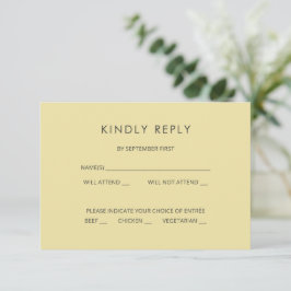 Convite Island Citrus Yellow Wedding RSVP Card