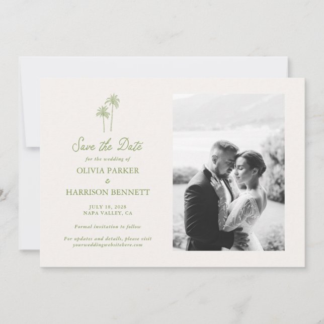Convite Island Wedding Photo Save the Date (Frente)