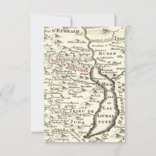 Convite Israel Antique Mapa Benjamin Bar Mitzvah Obrigado