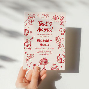 Convite Isso é Amor! Casamento Vermelho Italiano