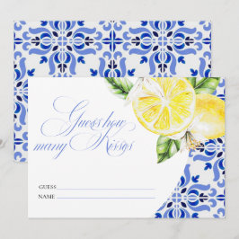 Convite Isso é Amore Limão Azulejo Italiano Azul quantos b