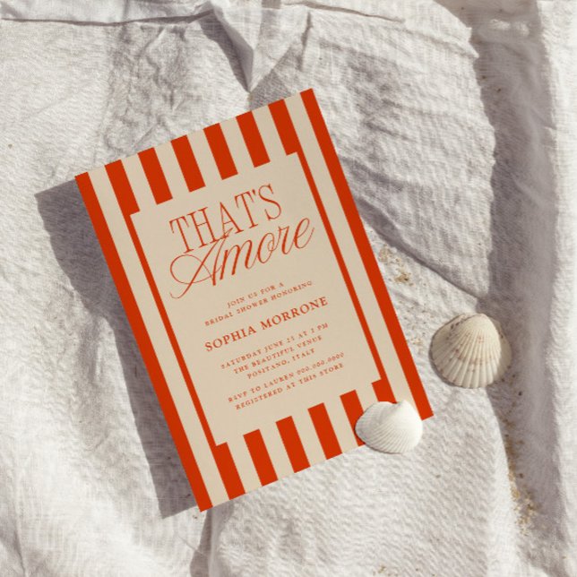 Convite Isso é Amore Listras Vermelhas Chá de Noiva (Criador carregado)