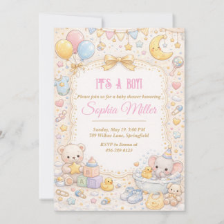 Convite It’s a Boy Baby Shower Invitation
