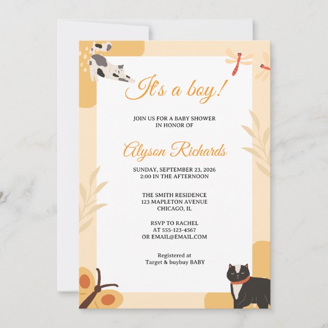 Convite It’s a Boy Baby Shower Invitation Design (Frente)