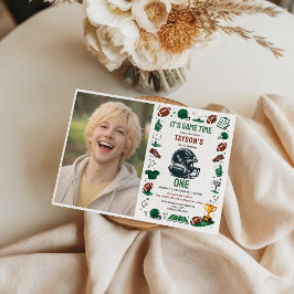 Convite It’s Game Time Football 1st Birthday