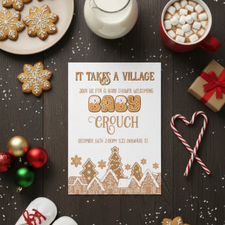 Convite "it takes a village" baby shower invitation