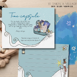 Convite It Takes a Village: Ice Blue Time Capsule Card