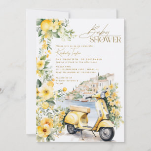 Convite Itália Itália Positano Amalfi Chá de fraldas Vespa