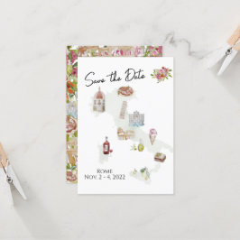 Convite Itália, viagem Itália, italiano Salvar a data