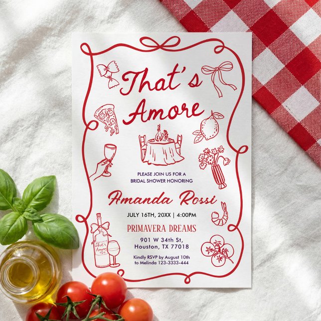 Convite Italian Bridal Shower Invitation, That's Amore  (Criador carregado)