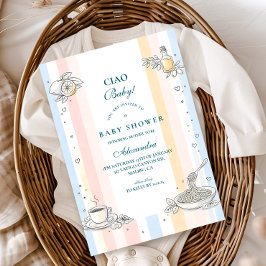 Convite Italian Café Doodle Baby Shower