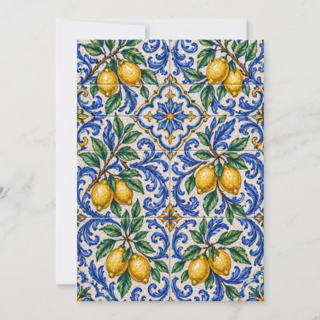 Convite Italian Lemon Azulejo Tile (Frente)