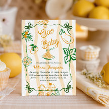 Italian Lemon Ciao Baby Pasta & Pizza Baby Shower