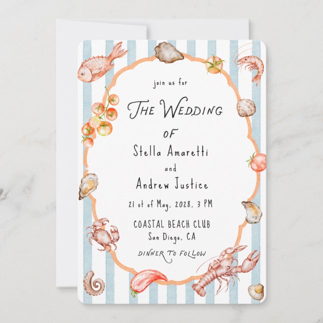 Convite Italian Watercolor Rustic Wedding Invitation (Frente)