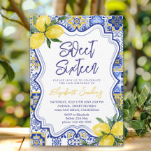  Italian watercolor tiles with lemon Sweet Sixteen
