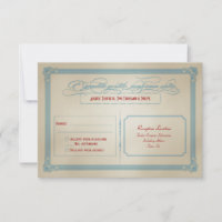 Italiano Vermelho Branco & Azul DIY Casamento RSVP
