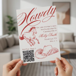 Convite Itinerário da Bachelorette Vermelha Ocidental Ilus