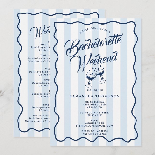 Convite Itinerário da Festa de Despedida de Solteira Fim d (Frente/Verso)