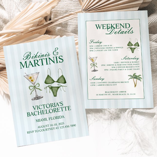 Convite Itinerário da Festa de solteira de Bikinis e Marti (Criador carregado)