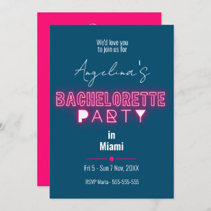 Convite Itinerário da Festa de solteira Rosa Moderna