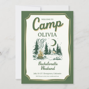 Convite Itinerário de Acampamento Verde para Despedida de