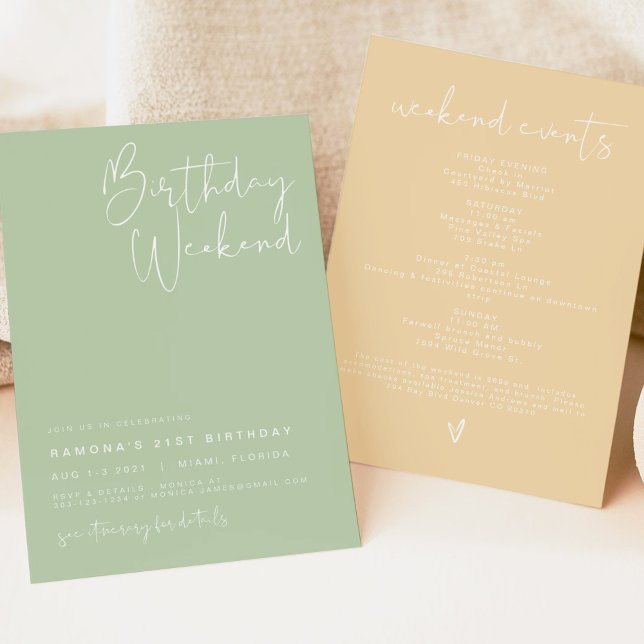 Convite Itinerário de Aniversário de Primavera de Pastel d (Criador carregado)